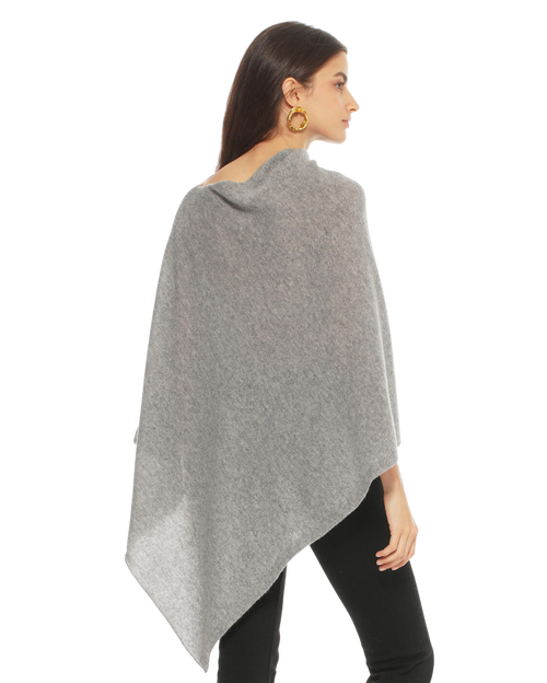 Monticelli Cashmere Essential Pure Cashmere Poncho In Purple