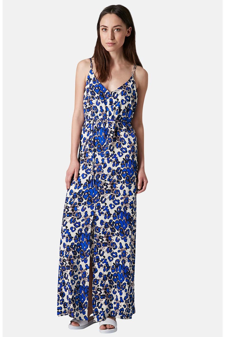 Print Cross Back Maxi Dress, Main, color, BLUE
