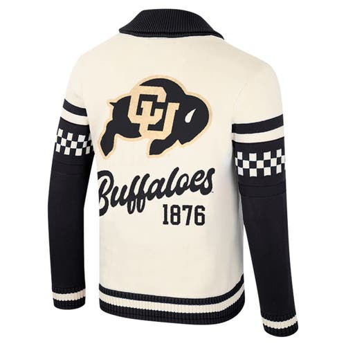 Colosseum Cream Colorado Buffaloes Wild Collective Button-up Jacquard Sweater In Cream