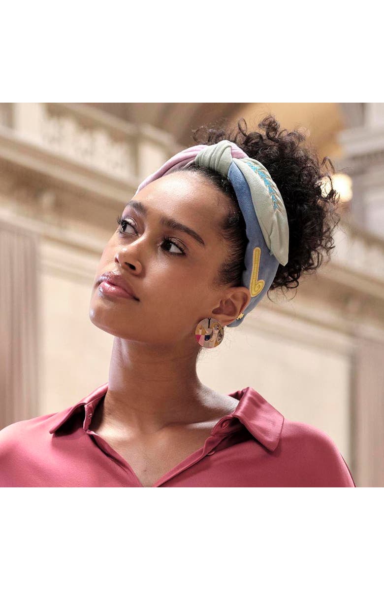 Lele Sadoughi The Met X Lele Veronica Klee Embroidered Headband, Alternate, color, Landscape Columns 999