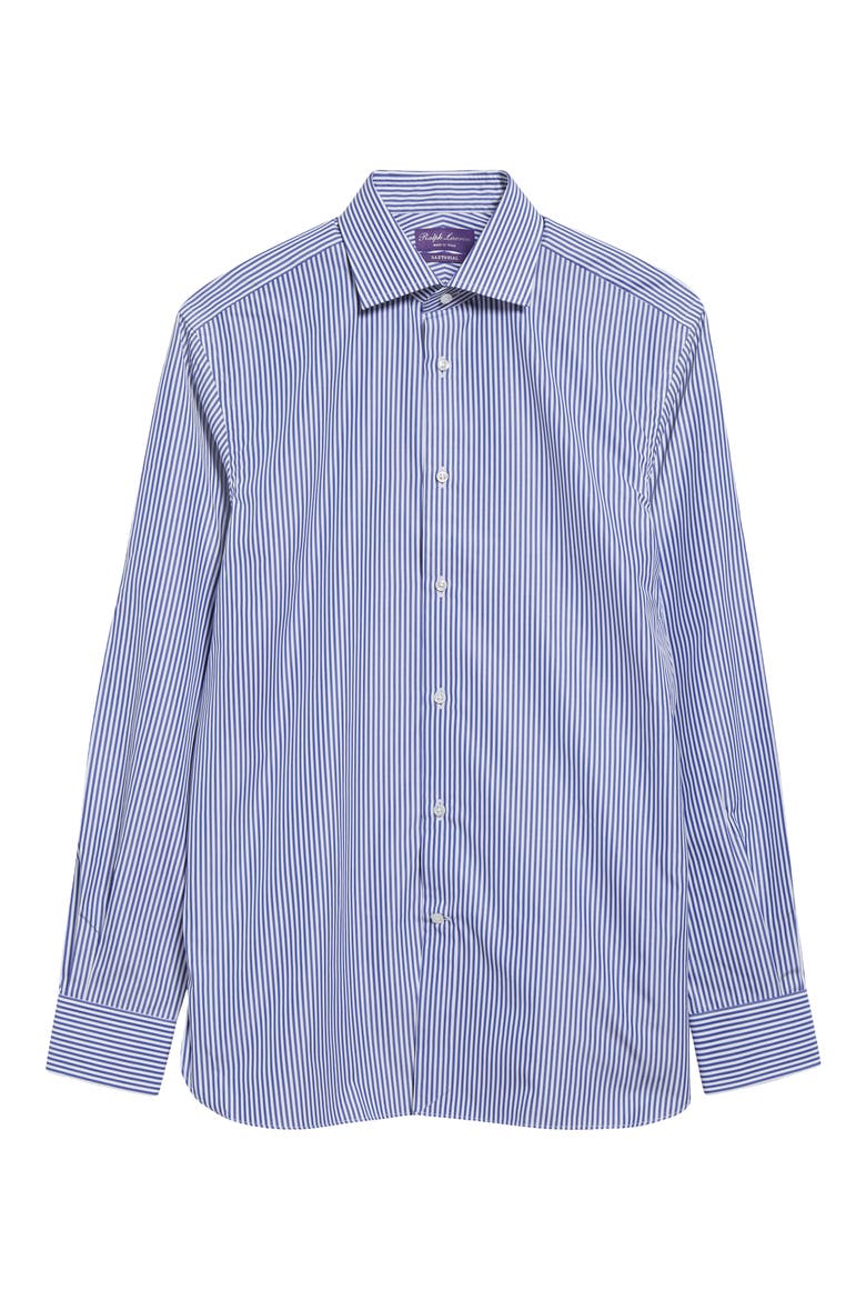 Basic Bengal Stripe Cotton Poplin Button-Up Shirt, Alternate, color, MEDIUM BLUE AND WHITE