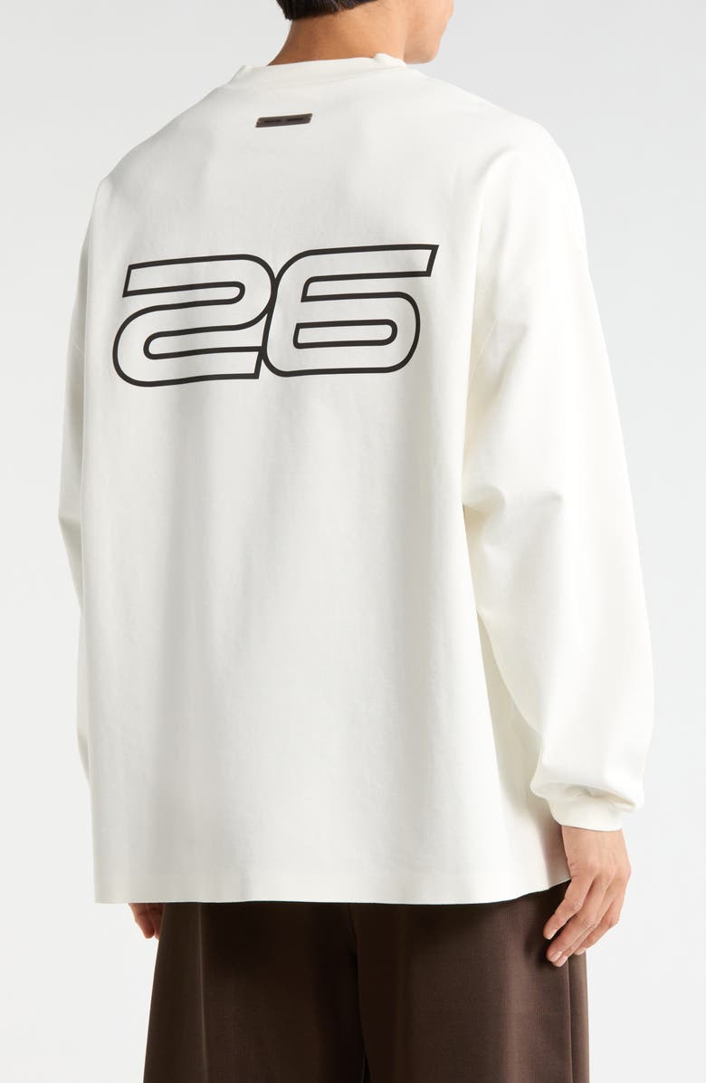 Fear of God Essentials '90s Fit Long Sleeve Logo Graphic T-Shirt, Alternate, color, Ivory
