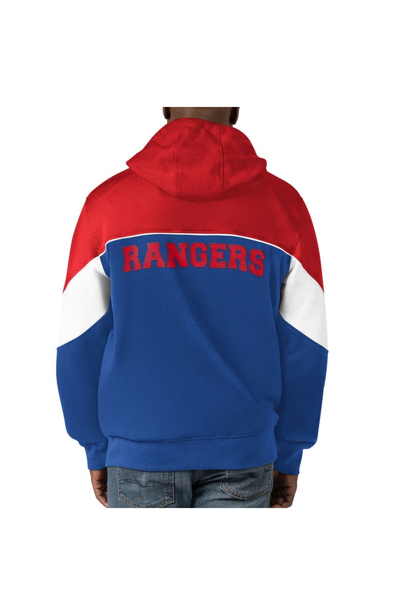 STARTER Men's Starter  Blue/Red New York Rangers Power Forward Full-Zip Hoodie, Alternate, color, Blue