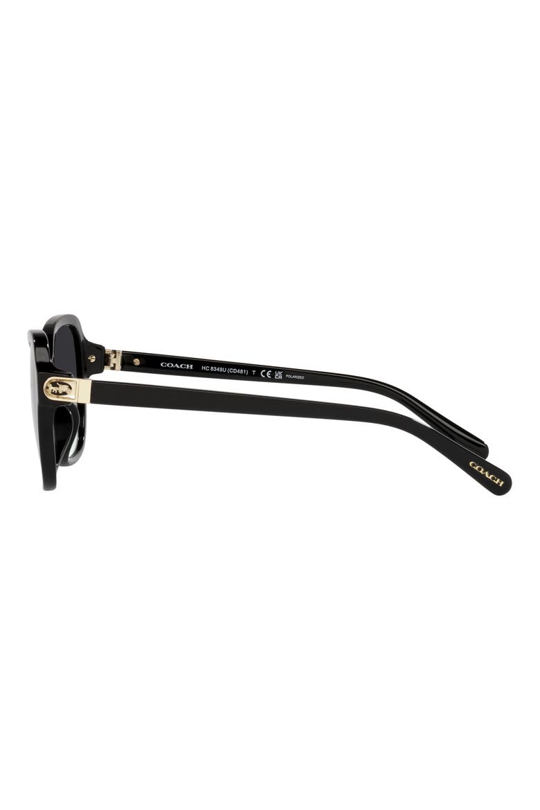 55mm Gradient Polarized Irregular Sunglasses, Alternate, color, BLACK