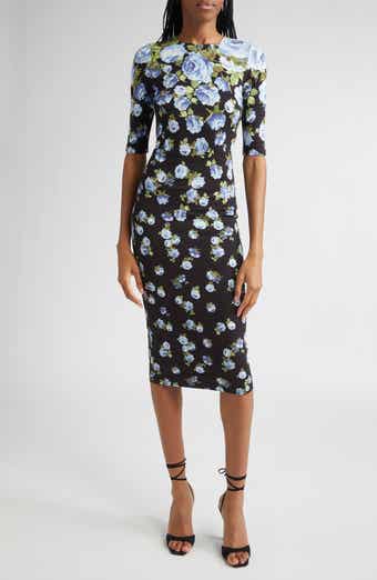 Alice + Olivia Delora Floral Jersey Midi Dress