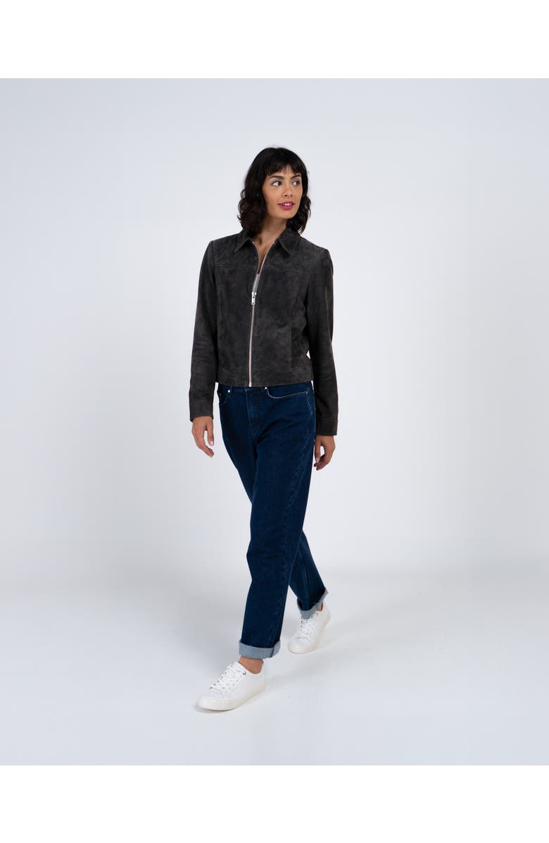 Kettlewell Harper Suede Bomber Jacket, Alternate, color, Shadow Grey