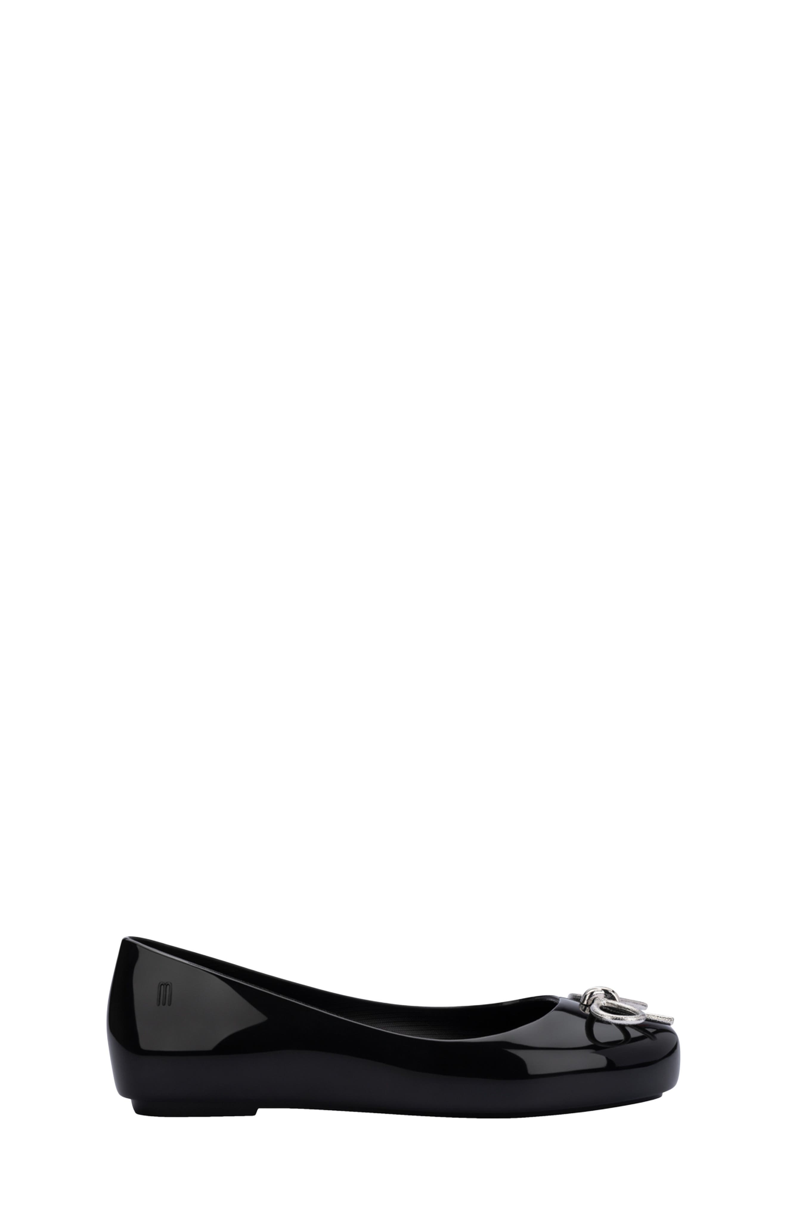 Mini Melissa Kids' Sweet Love Flat, Alternate, color, Black/ Onyx
