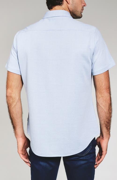 7 Diamonds Camino Short Sleeve Knit Button-up Shirt In Blue