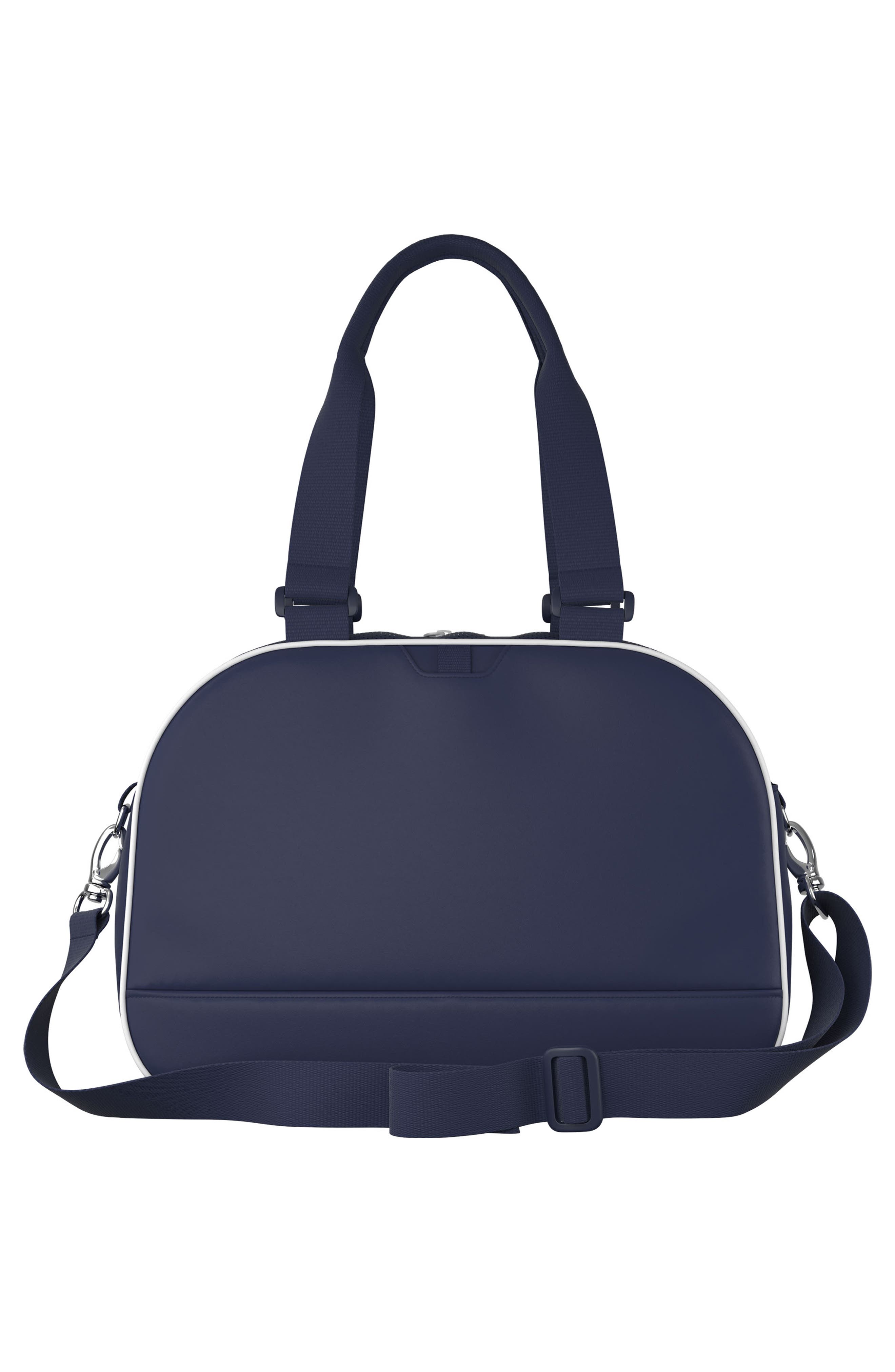 Faux Leather Pickleball Tote, Alternate, color, DARK BLUE/ WHITE