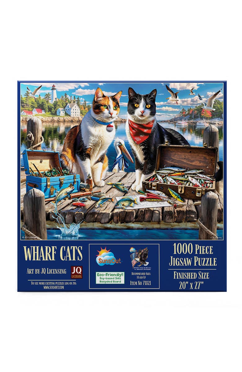 Sunsout Wharf Cats 1000 piece Jigsaw Puzzle for Adults, Alternate, color, Multicolor