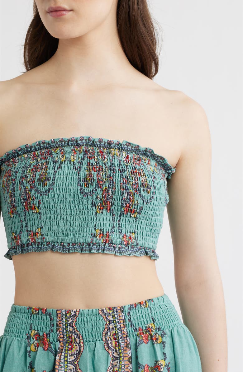 Cleobella Scarf Print Cotton & Linen Tube Top & Maxi Skirt Set, Alternate, color, Bleura Print