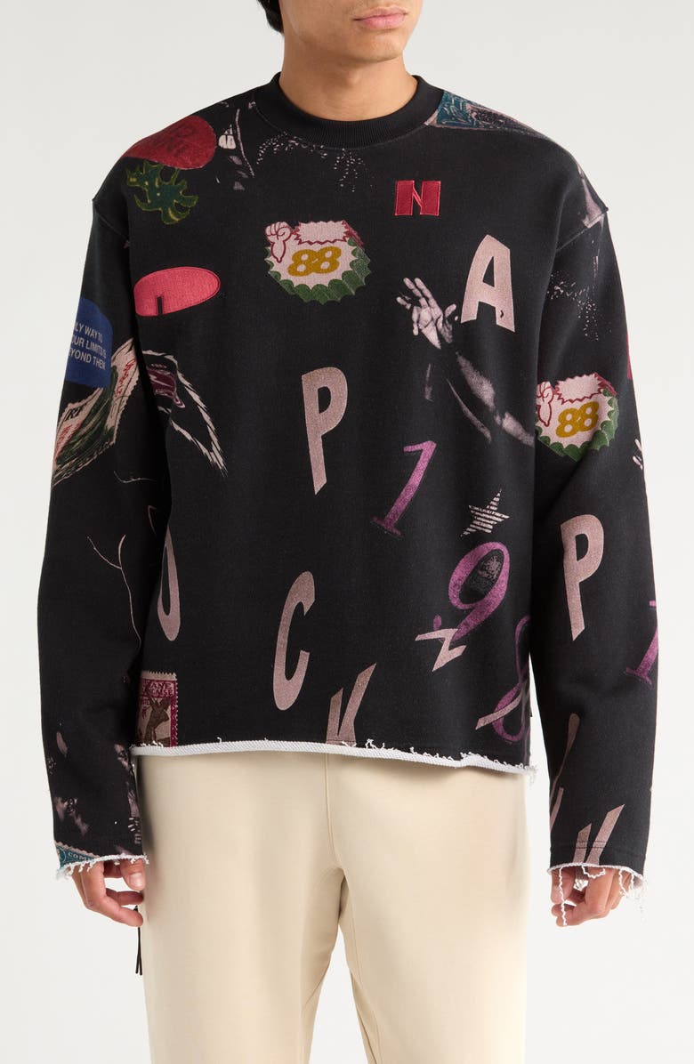 HONOR THE GIFT Collage Crewneck Graphic Sweatshirt, Main, color, 