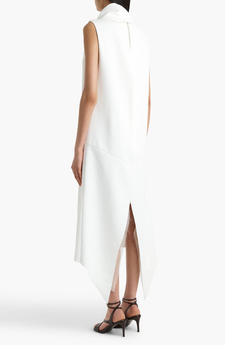Khaite Loell Asymmetric Scarf Dress, Alternate, color, Chalk