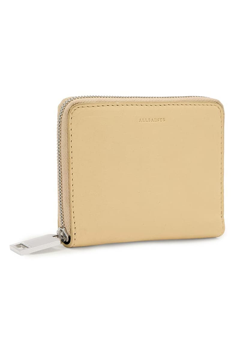 Lena Hex Leather Zip Wallet, Alternate, color, MELLOW YELLOW
