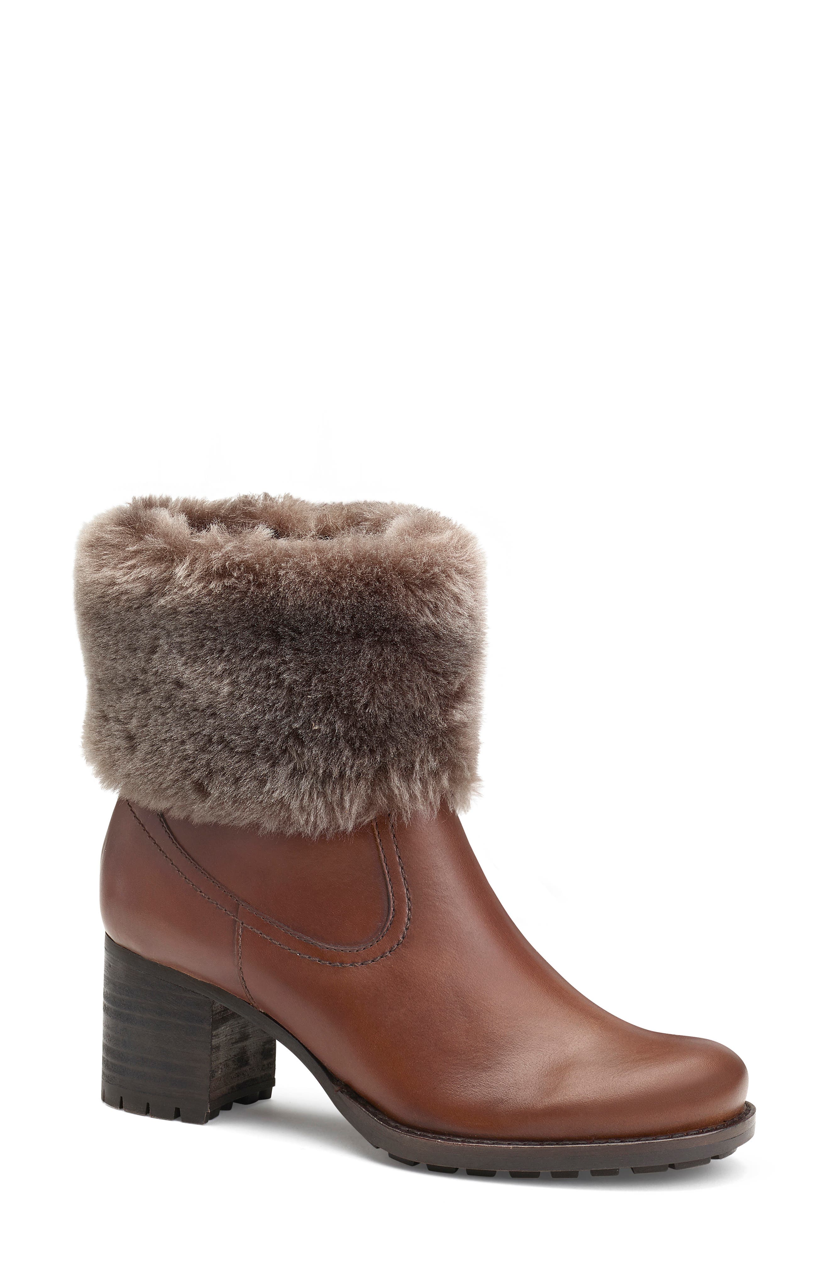 Trask Myrah Genuine Shearling Waterproof Bootie, Main, color, 
