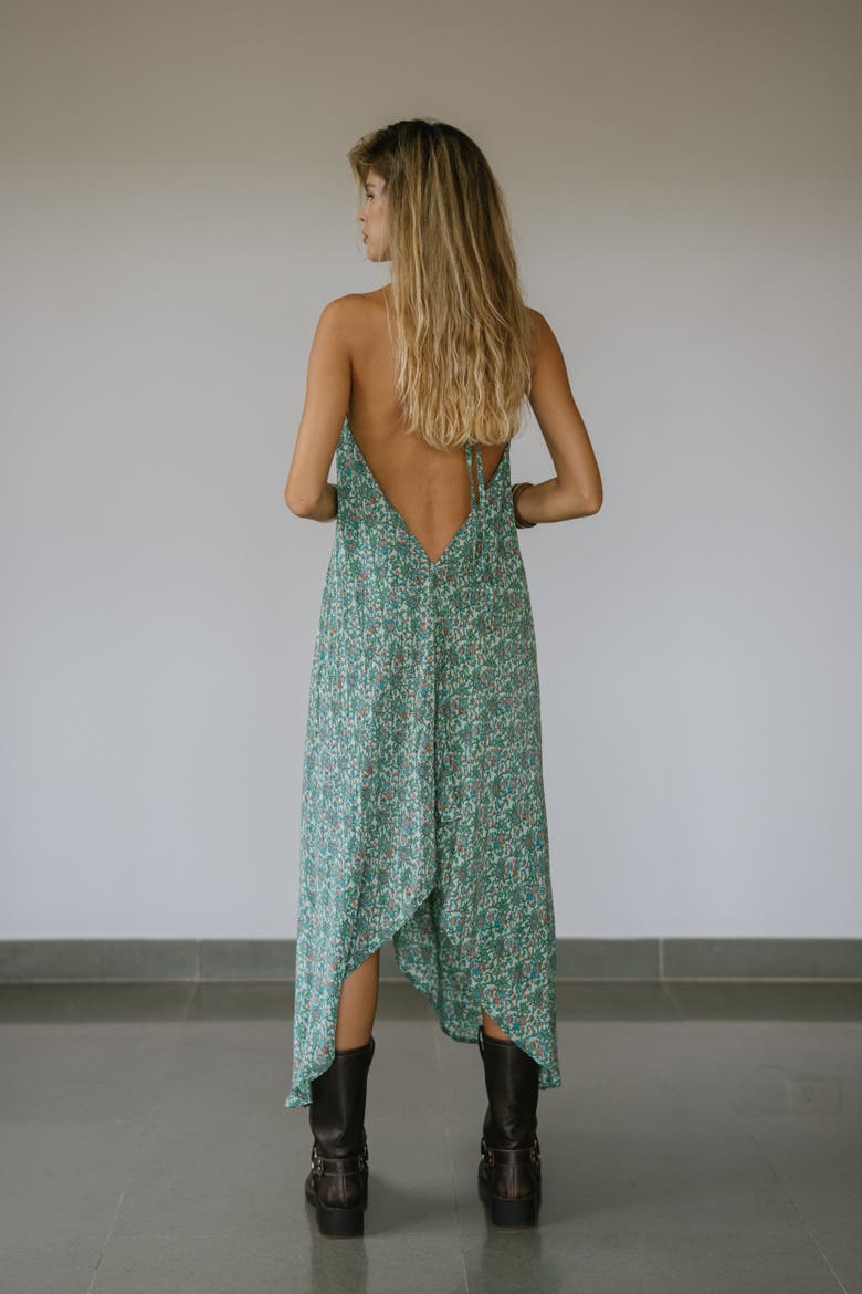 Classic Silk Dress Jordy, Main, color, Turquoise Paisley