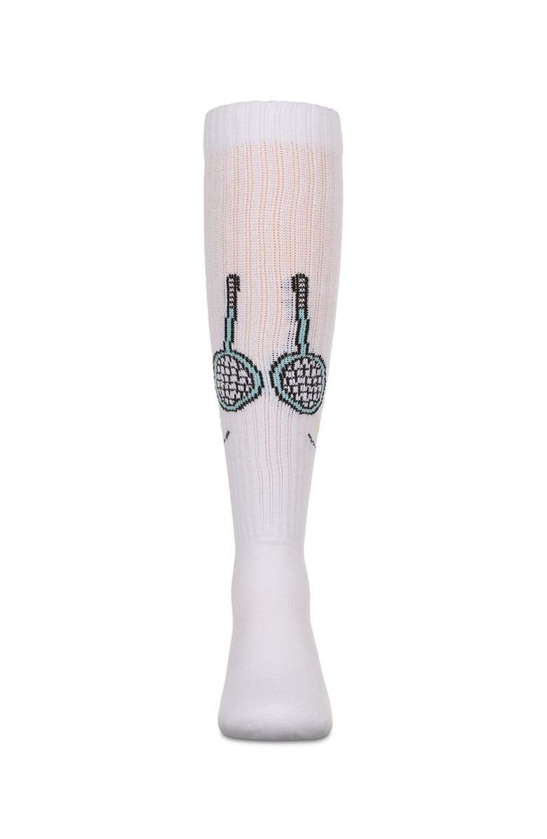 MeMoi Ribbed Stretch Tennis Smiley Face Knee Sock, Alternate, color, 