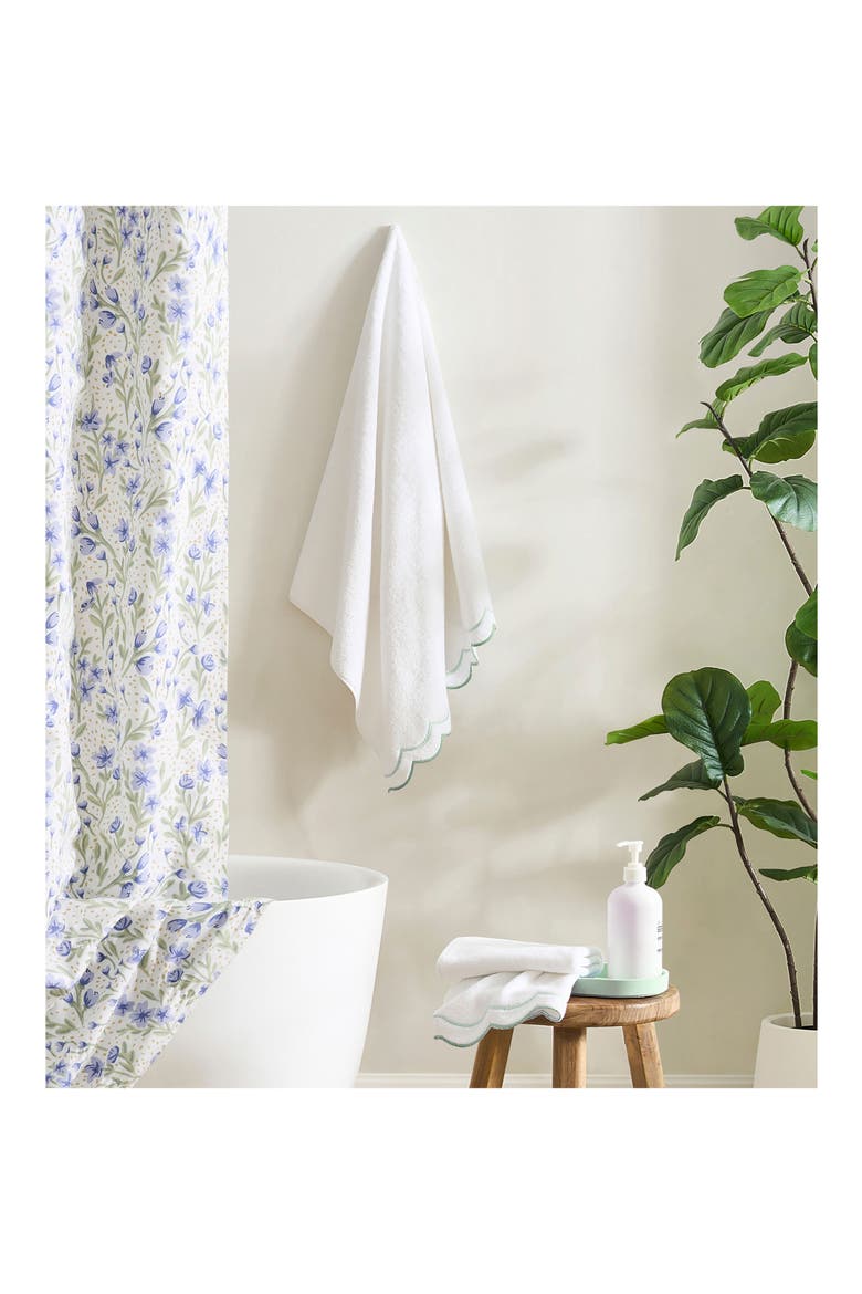 Scallop 4-Piece Towel Set, Alternate, color, SAGE