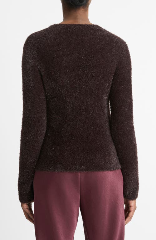 Shop Vince Eyelash Metallic Sweater In Cherry Night Metallic