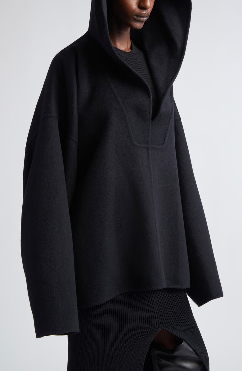 Rick Owens Hooded Cashmere Pullover, Alternate, color, Black