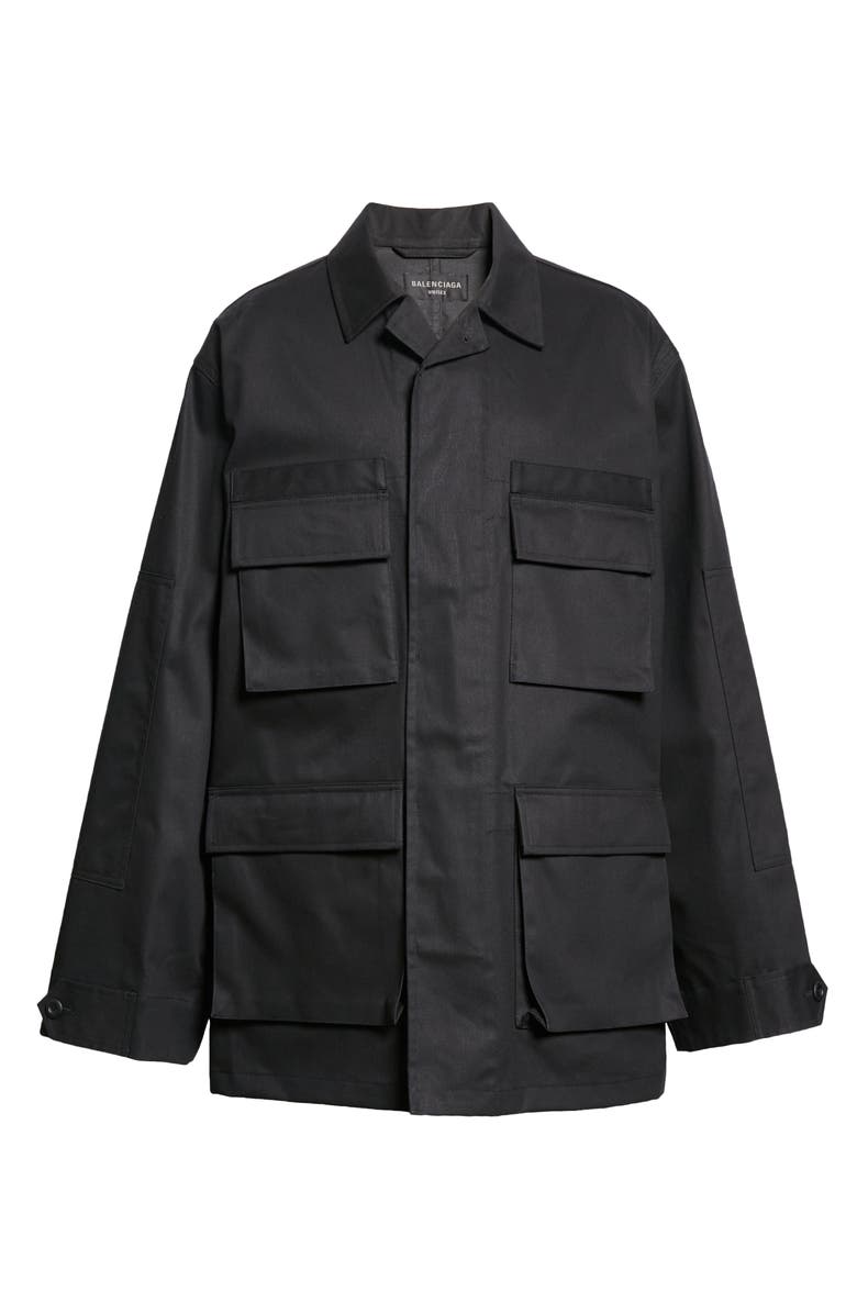 Balenciaga Cotton Gabardine Cargo Jacket, Alternate, color,