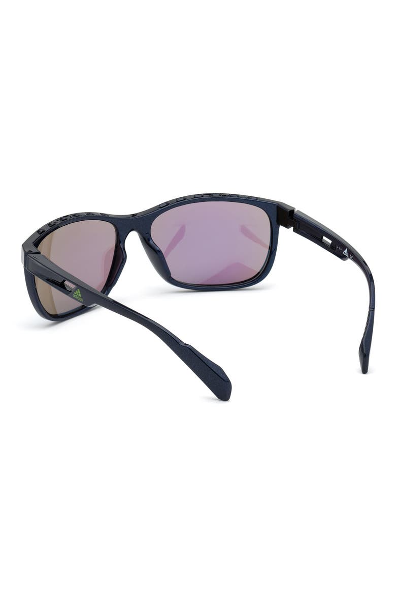 62mm Square Sunglasses, Alternate, color, BLUE / GREEN MIRROR LENSES