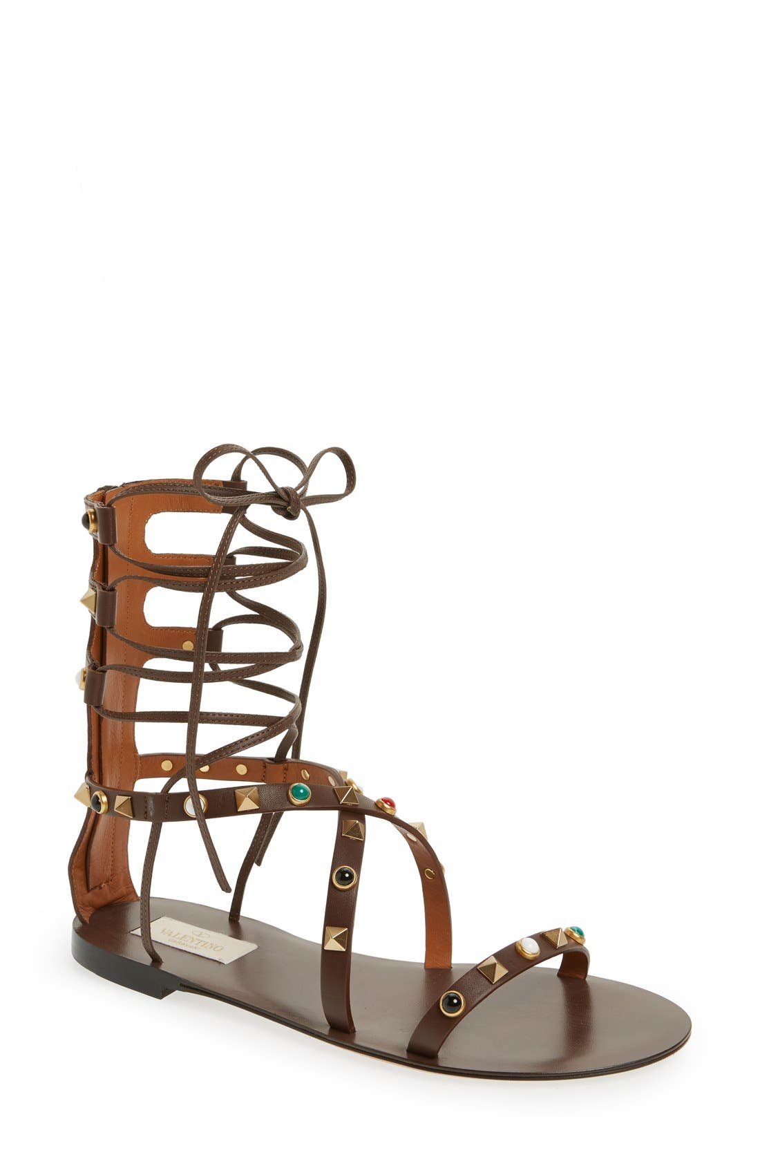 Valentino Garavani Valentino Lace-Up Sandal, Main, color, 