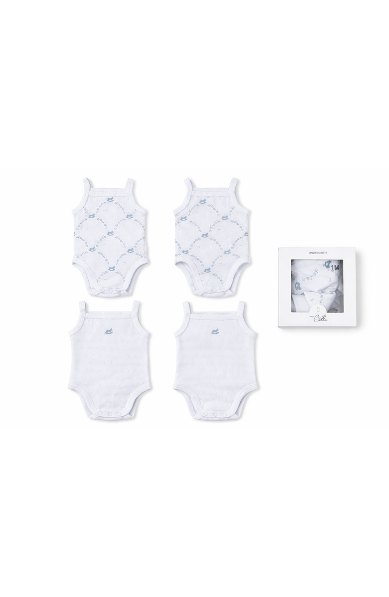 Bebe Bella Pointelle Rocking Horse Undershirts Pack, Main, color, White