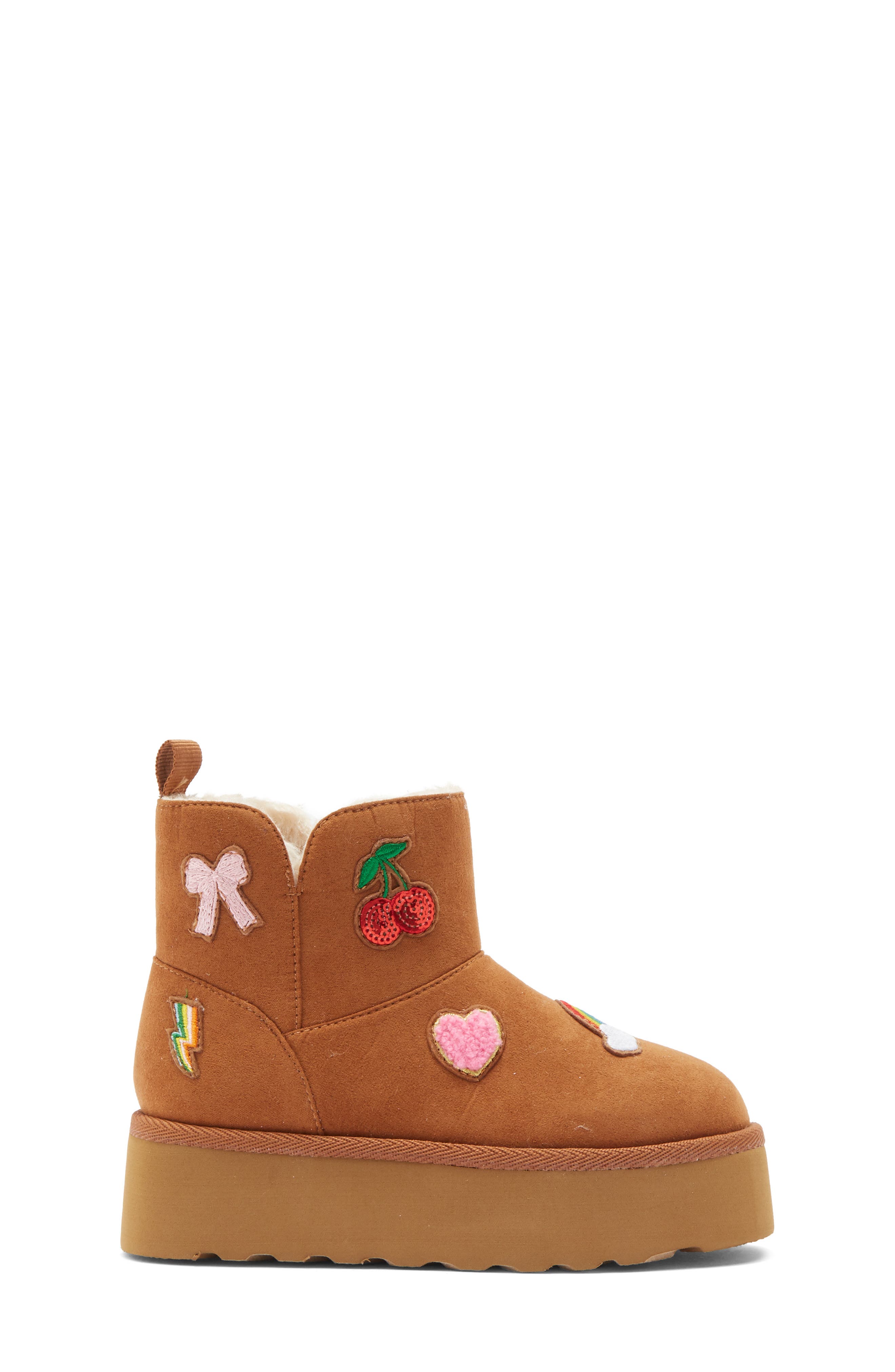 Kids' Ezra Patch Platform Bootie, Alternate, color, TAN CHESTNUT