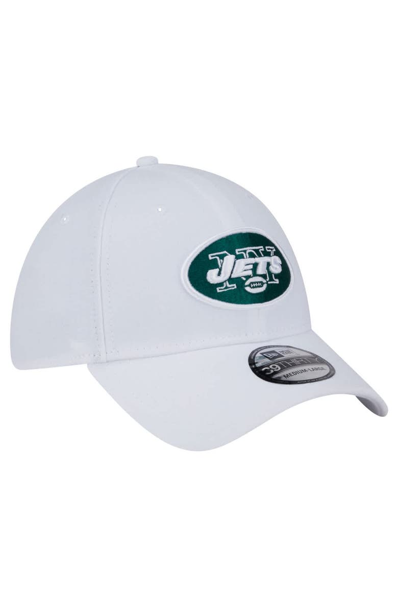 New Era Men's New Era White New York Jets Throwback 39THIRTY Flex Hat, Alternate, color, 
