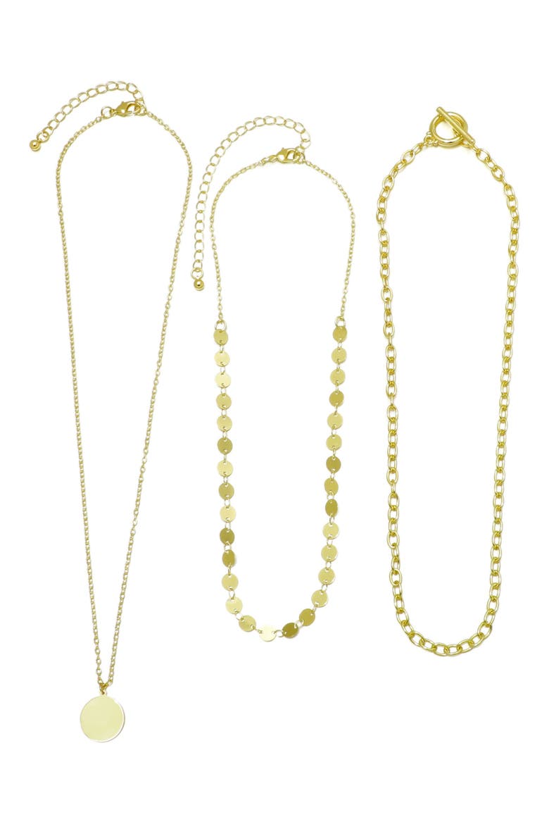 Set of 3 Assorted Chain Necklaces, Alternate, color, GOLD