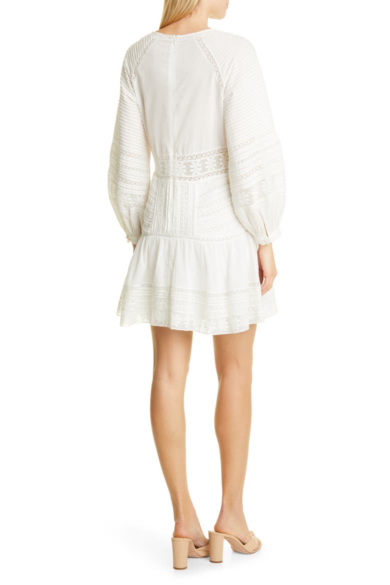 Addilyn Long Sleeve Cotton Minidress, Alternate, color, OFF-WHITE
