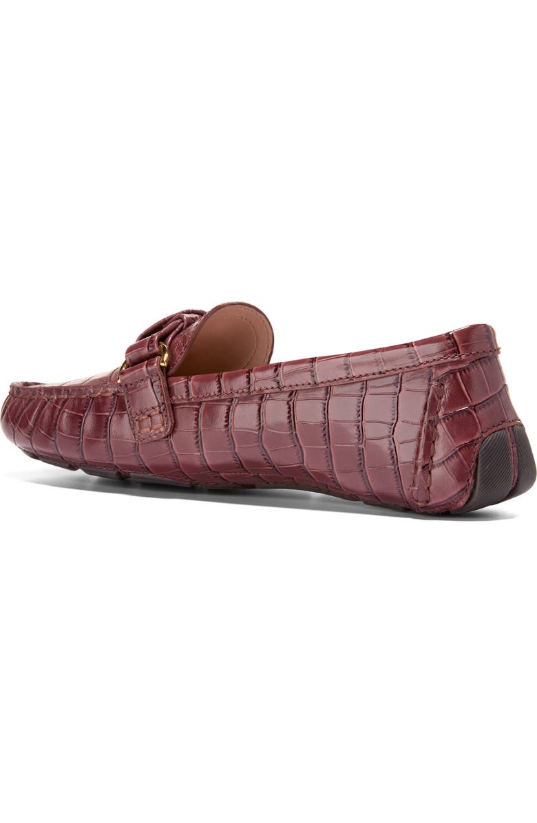 Cole Haan Emmie Knot Driver, Alternate, color, Mahogany Croc Print Leather