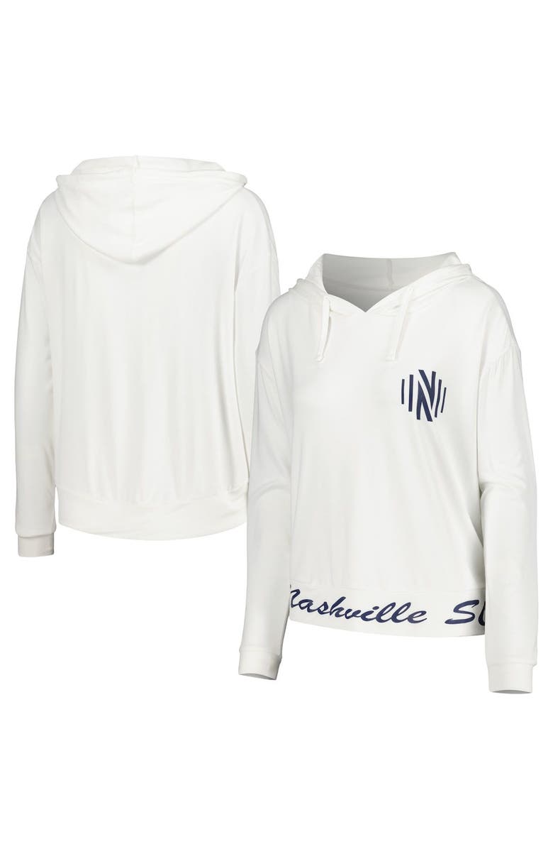 CONCEPTS SPORT Women's Concepts Sport White Nashville SC Accord Hoodie Long Sleeve Top, Main, color, 