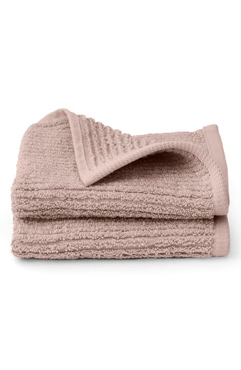 Set of 2 Ribbed Organic Cotton Washcloths