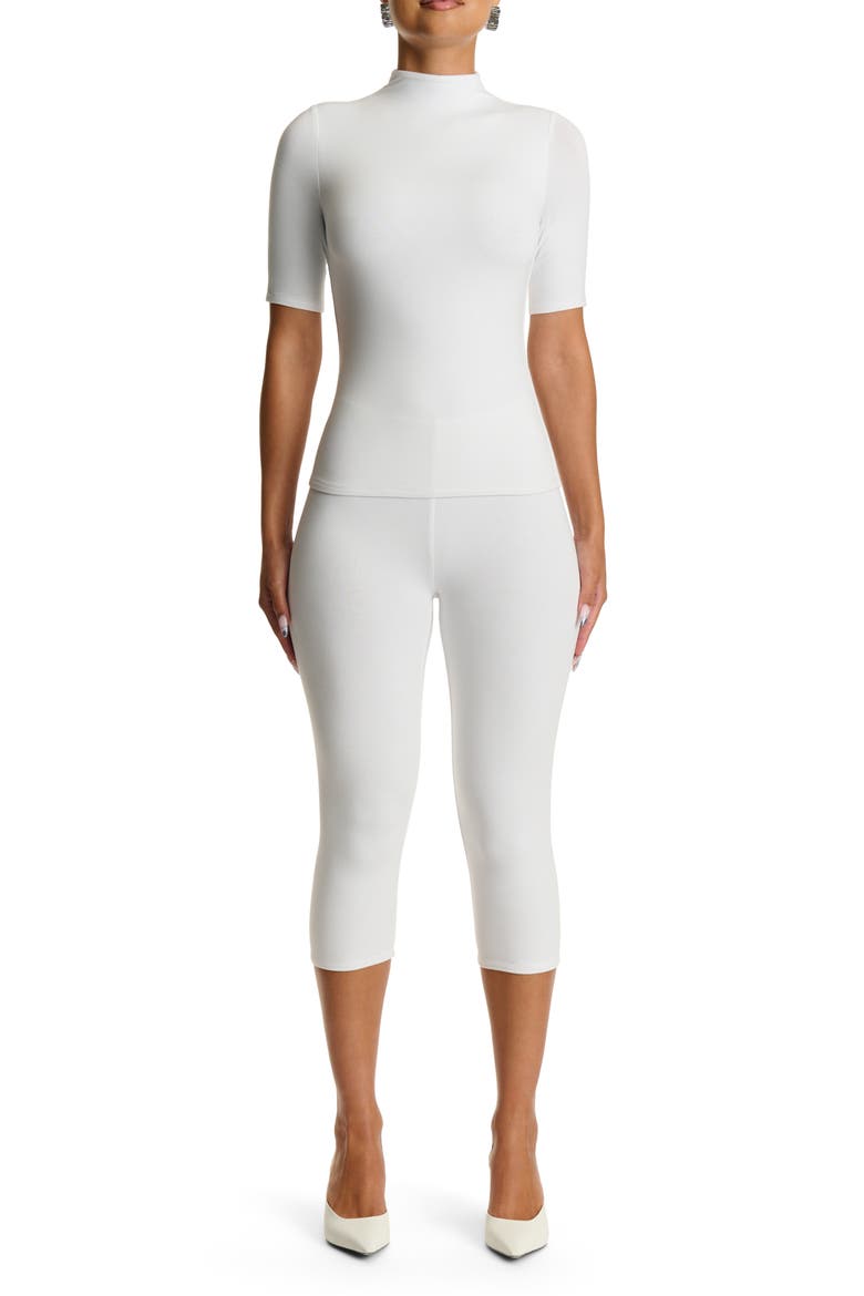Smooth Sculpt Crop Leggings, Alternate, color, WHITE