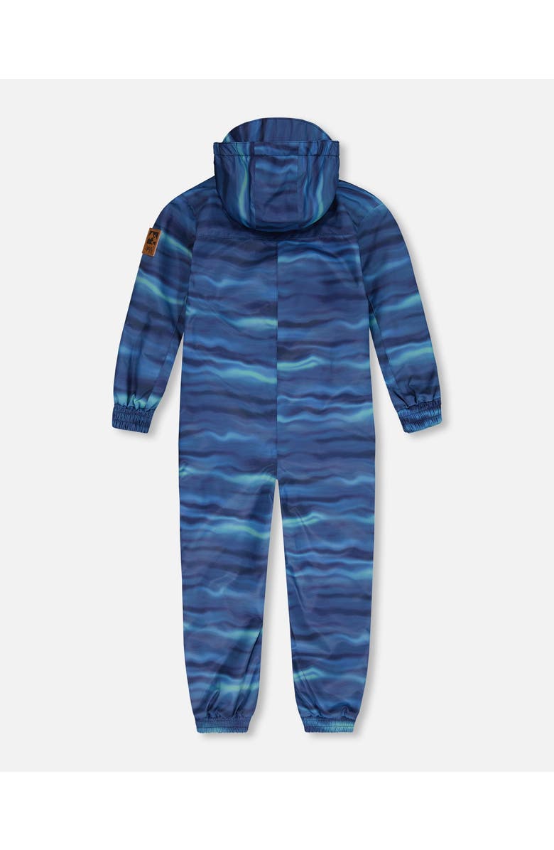 Deux par Deux Little Kids Unisex Printed Mid-Season One-Piece Outerwear Blue Wave And Black, Alternate, color, 