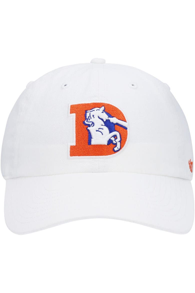 Men's '47 White Denver Broncos Clean Up Legacy Adjustable Hat, Alternate, color, White