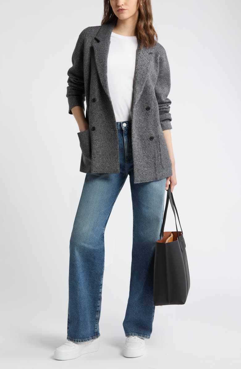 Nordstrom Marled Doubled Breasted Knit Blazer, Alternate, color, 