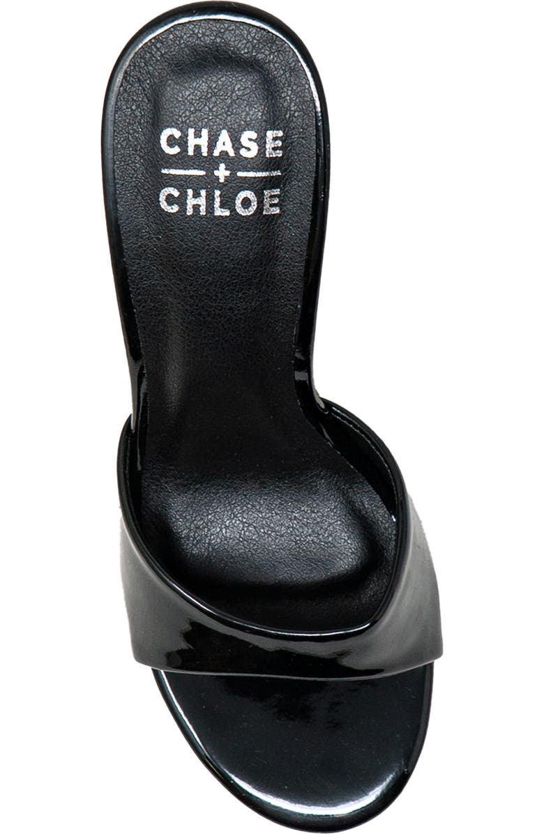 CHASE AND CHLOE Slide Stiletto Sandal, Alternate, color, Black Patent