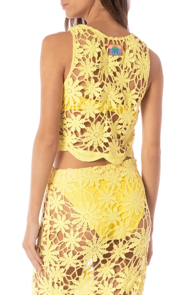 Maaji Adelaide Open Stitch Cover-Up Top, Alternate, color, Bright Yellow