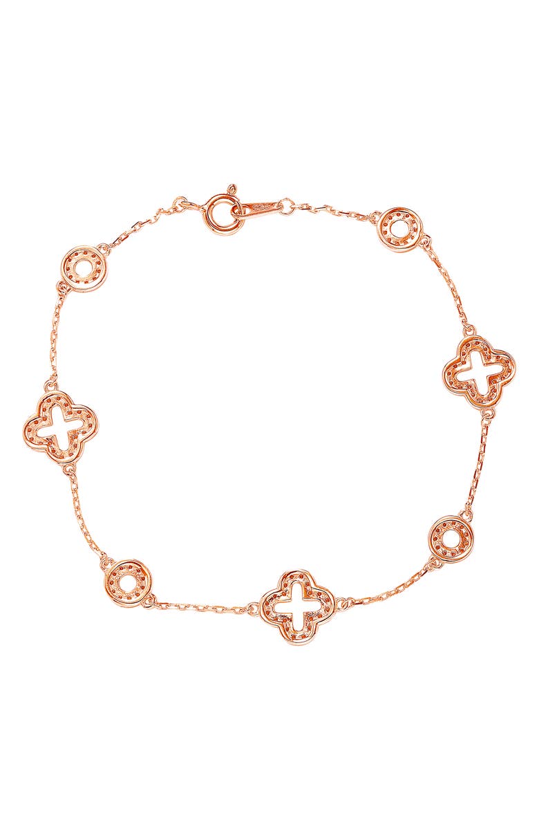 SUZY LEVIAN Sterling Silver CZ Station Bracelet, Alternate, color, Rose