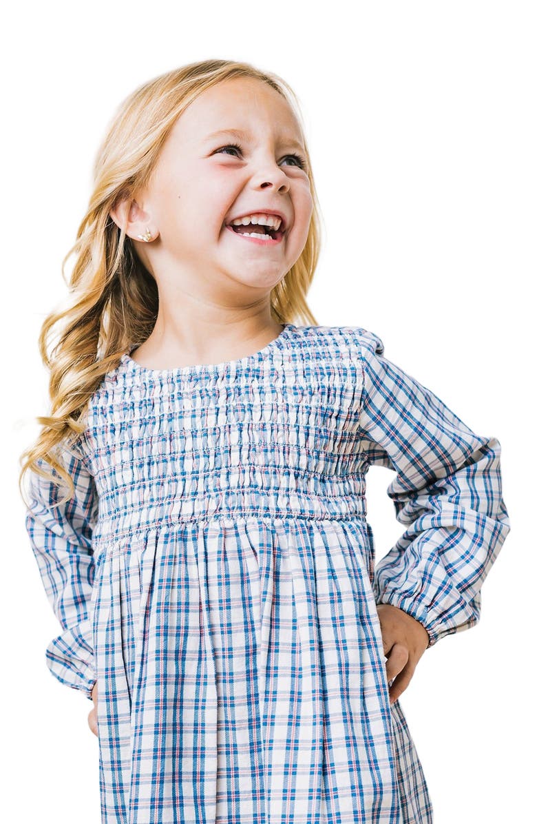 Hope & Henry Girls' Organic Smocked Long Sleeve Dress, Toddler, Alternate, color, 