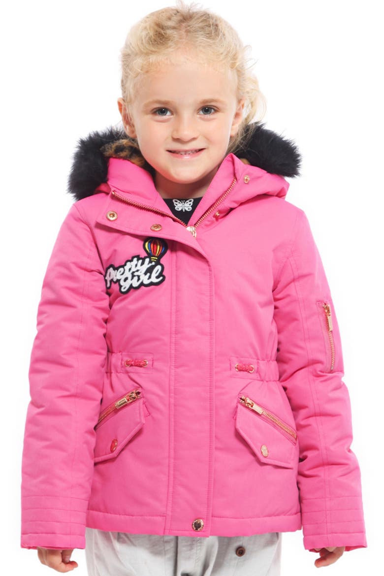 Kids' Parka Jacket with Insulated Hood, Alternate, color, Hot Pink