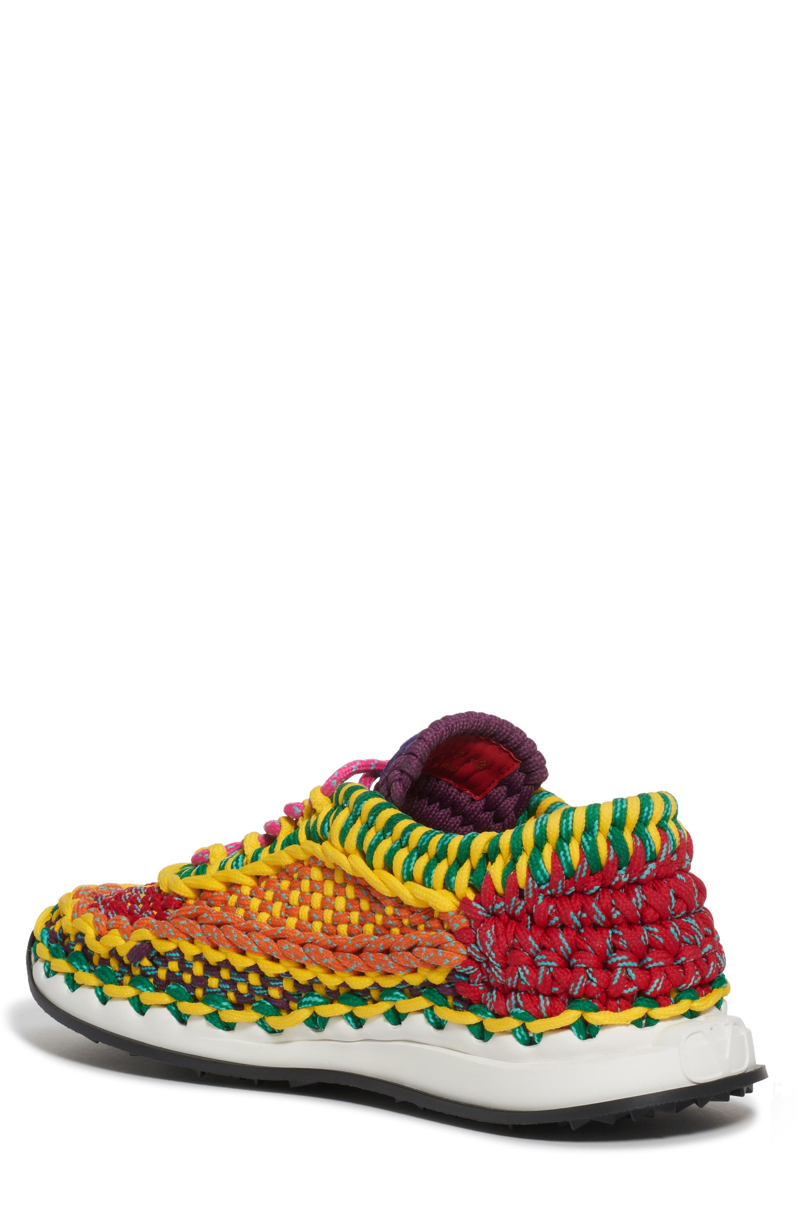 Crochet Low Top Sneaker, Alternate, color, YELLOW/ RED