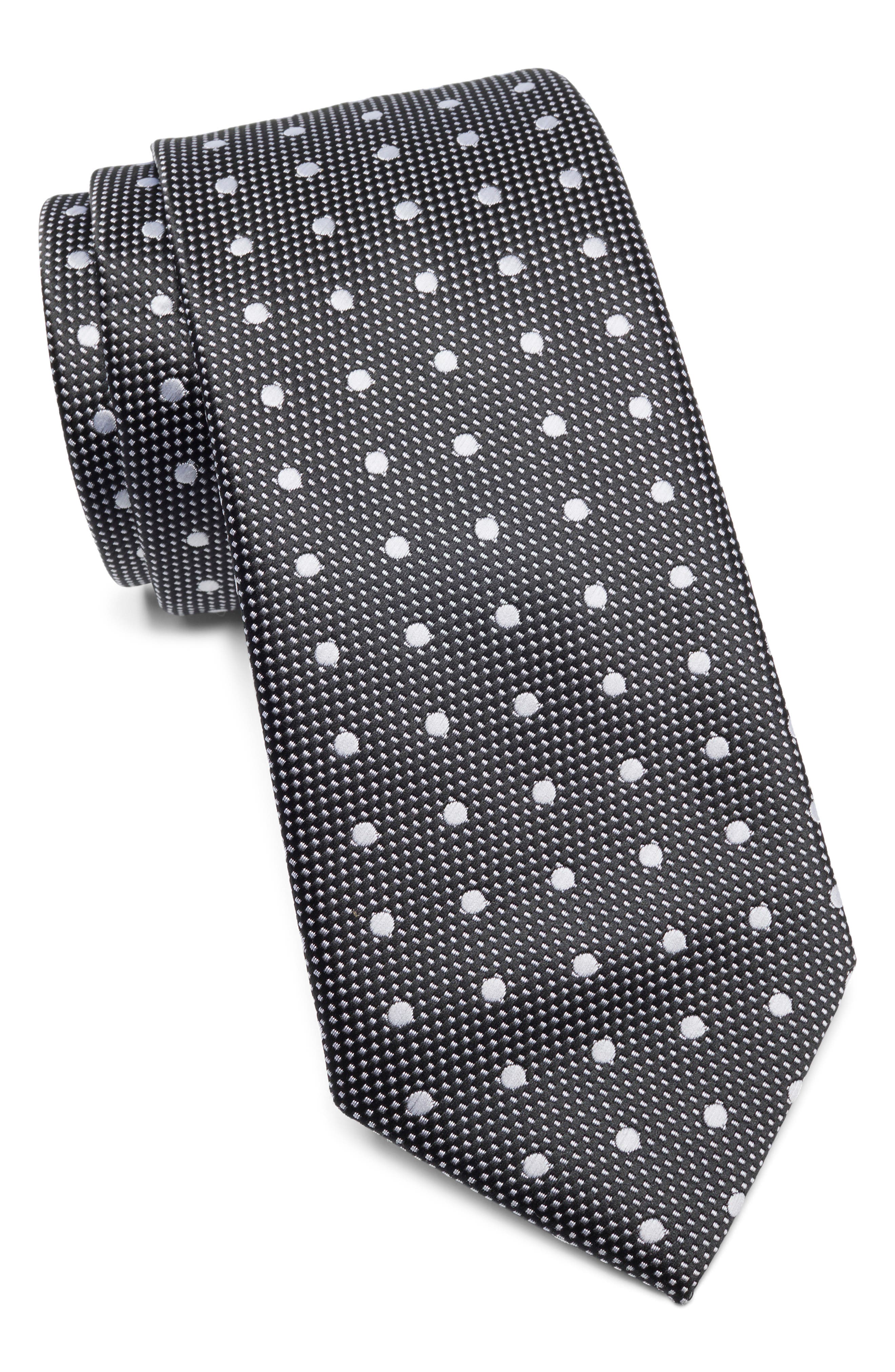 TOM BAINE Polka Dot Satin Tie