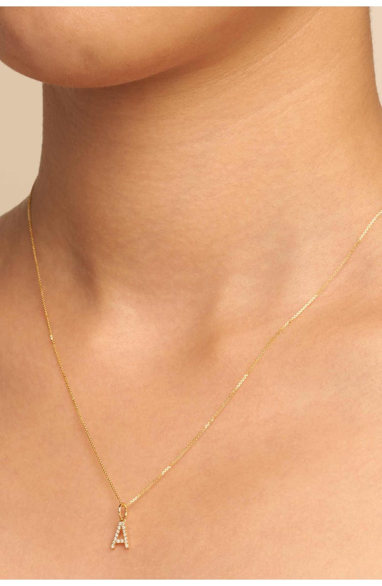 Oradina 14K Gold My Letter Diamond Pendant Charm, Alternate, color, Yellow Gold - H