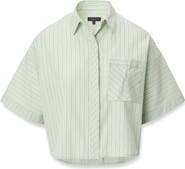 rag & bone Marin Stripe Crop Button-Up Shirt