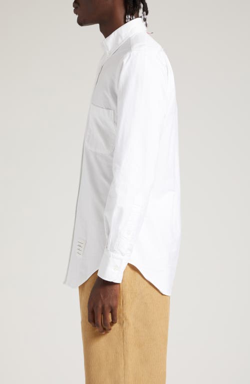 Thom Browne Classic Fit Cotton Button-down Shirt In White