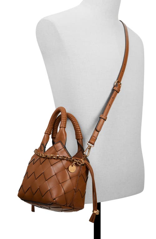 Aldo Royffe Woven Top Handle Bag In Cognac